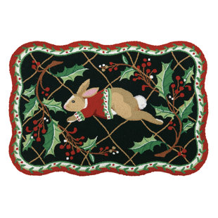 Seasonal Holiday Area Rugs You Ll Love Wayfair Hy Holiday Rabbit Hook Area Rug