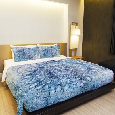 Galactic Flower Duvet Cover One Bella Casa Size King Closure Type