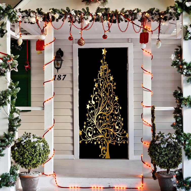 Exquisite Non‑Woven Durable Beautiful Reusable Snowman Decoration for Outdoor Door Garage Window Decorative DIY Christmas Door Decor