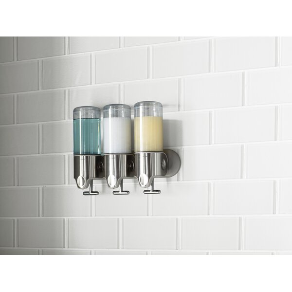 Single Wall-Mount Shampoo And Soap Dispenser In Brushed Stainless Steel 