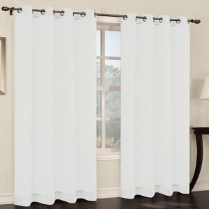 Gwen Faux Linen Solid Sheer Grommet Curtain Panels (Set of 2)