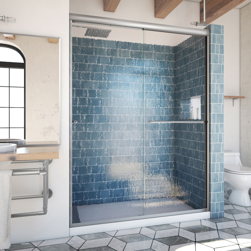 Arizona Shower Door Ese 60 X 80 Bypass Semi Frameless Shower Door Wayfair