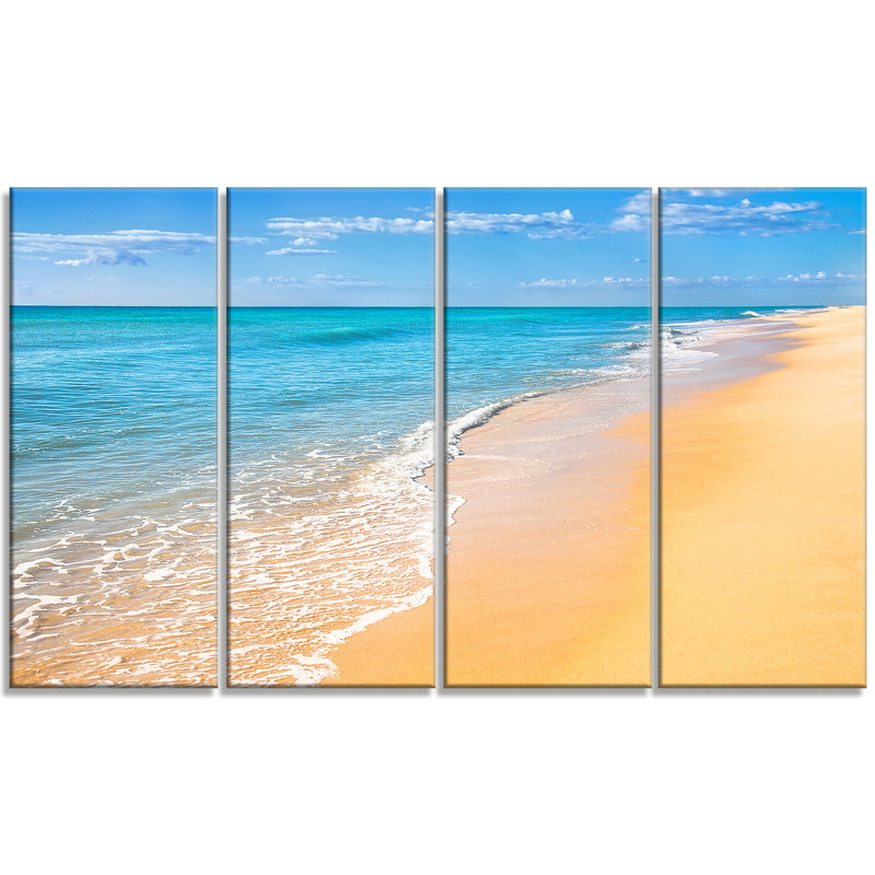 Designart Tropical Blue Sea And Sky 4 Piece Wall Art On Wrapped Canvas Set Wayfair