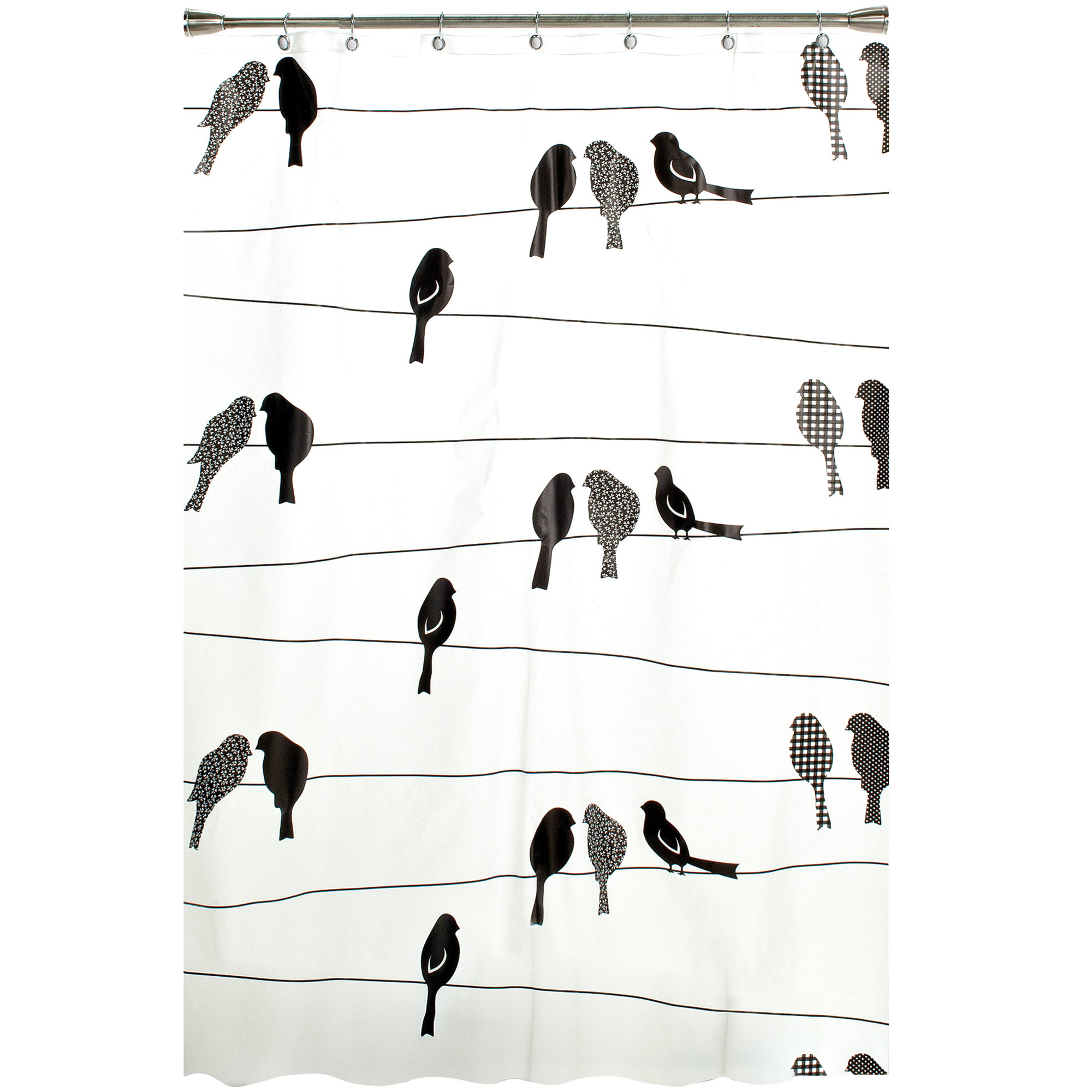 Saturday Knight Birds On A Wire Vinyl Single Shower Curtain
