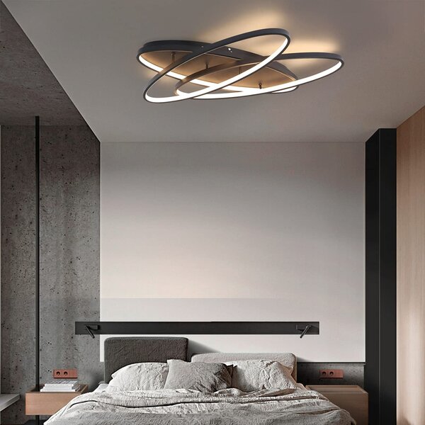 Design Textil Decken Beleuchtung Wohn Schlaf Zimmer Leuchte braun 5 flammig