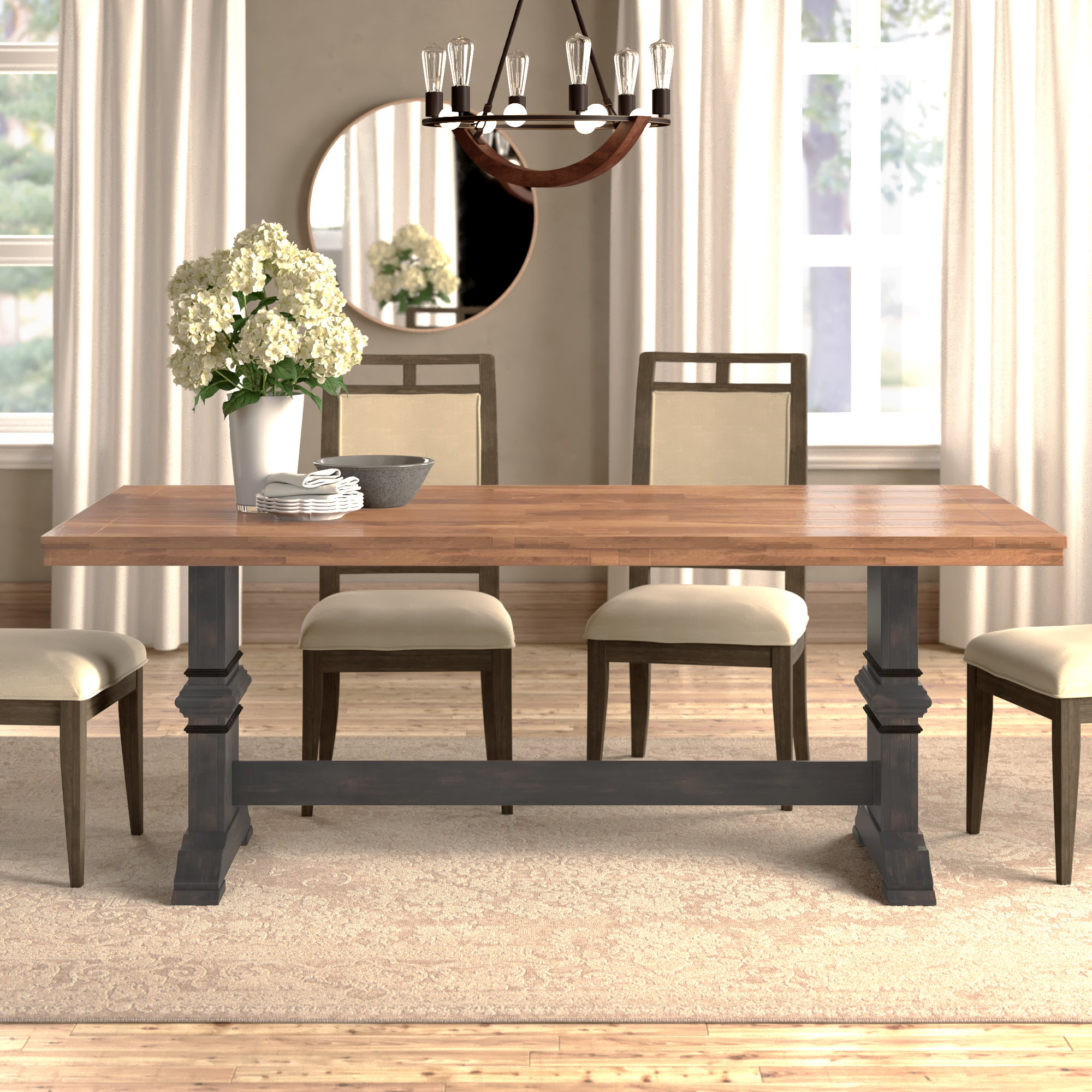 Theodora Solid Wood Dining Table Reviews Birch Lane
