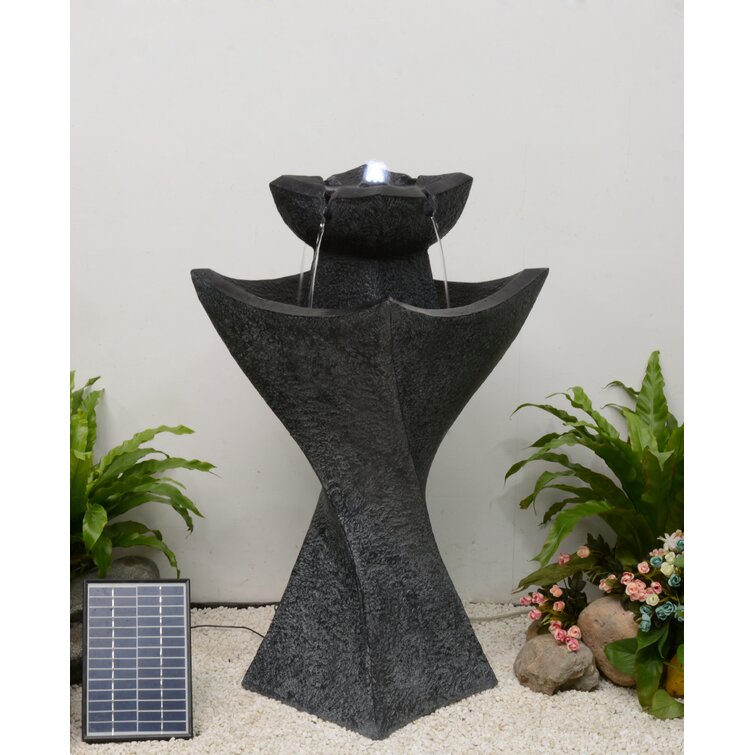 Hi-Line Gift Ltd. Resin Solar Pedestel Fountain with Light & Reviews ...