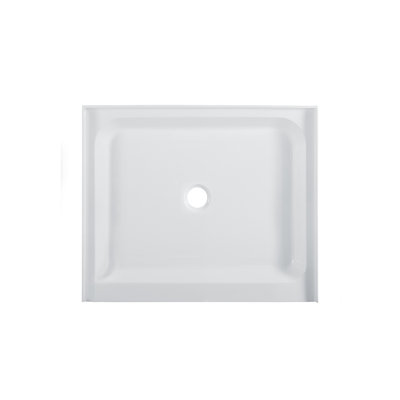 voltaire 42" x 36" acrylic white, single-threshold, center drain, shower base