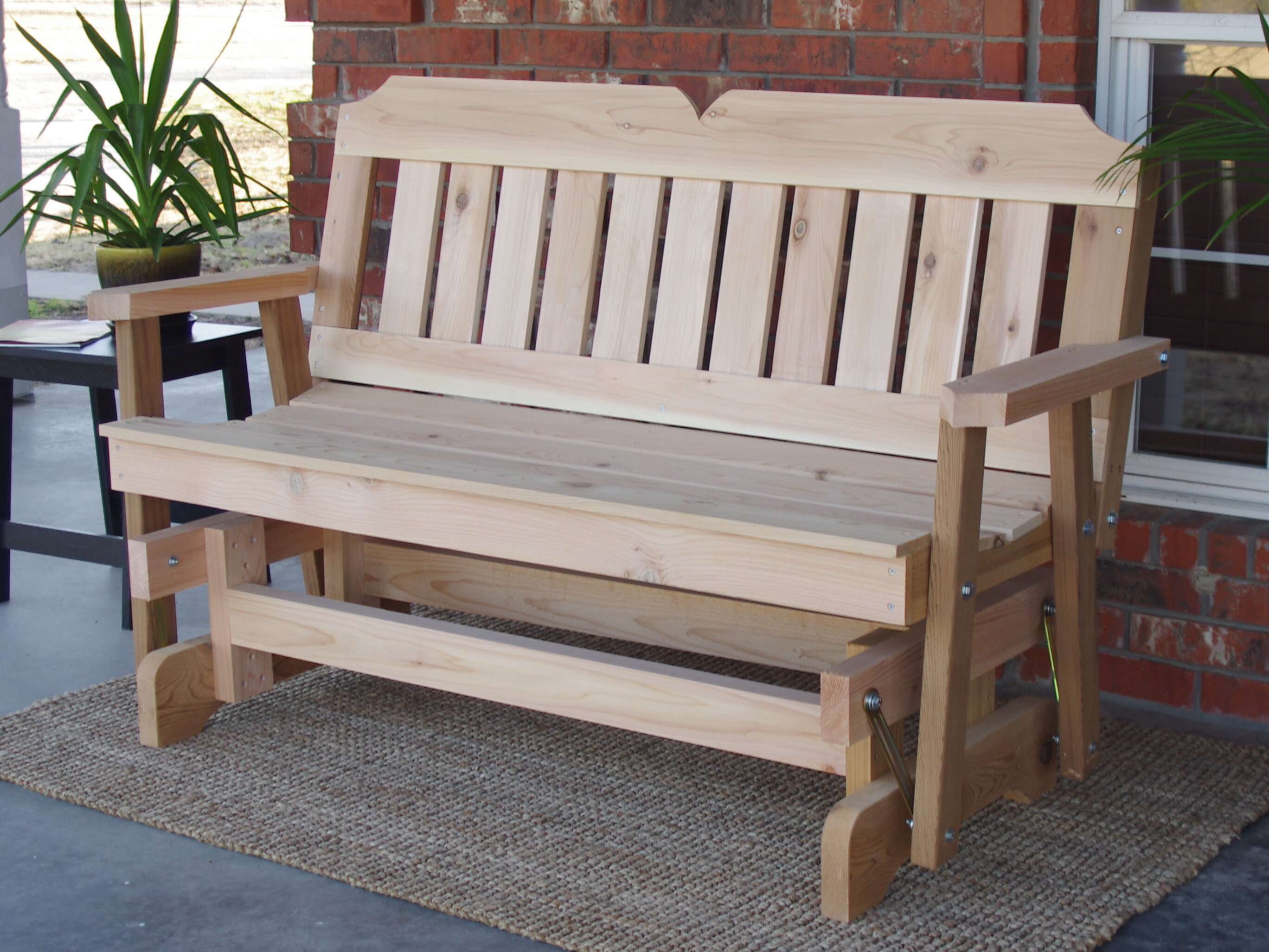 Millwood Pines Olivia Cedar Glider Bench Wayfair Ca