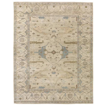Tufenkian Donegal Branches Oriental Hand Knotted Wool Beige Black Area Rug Perigold