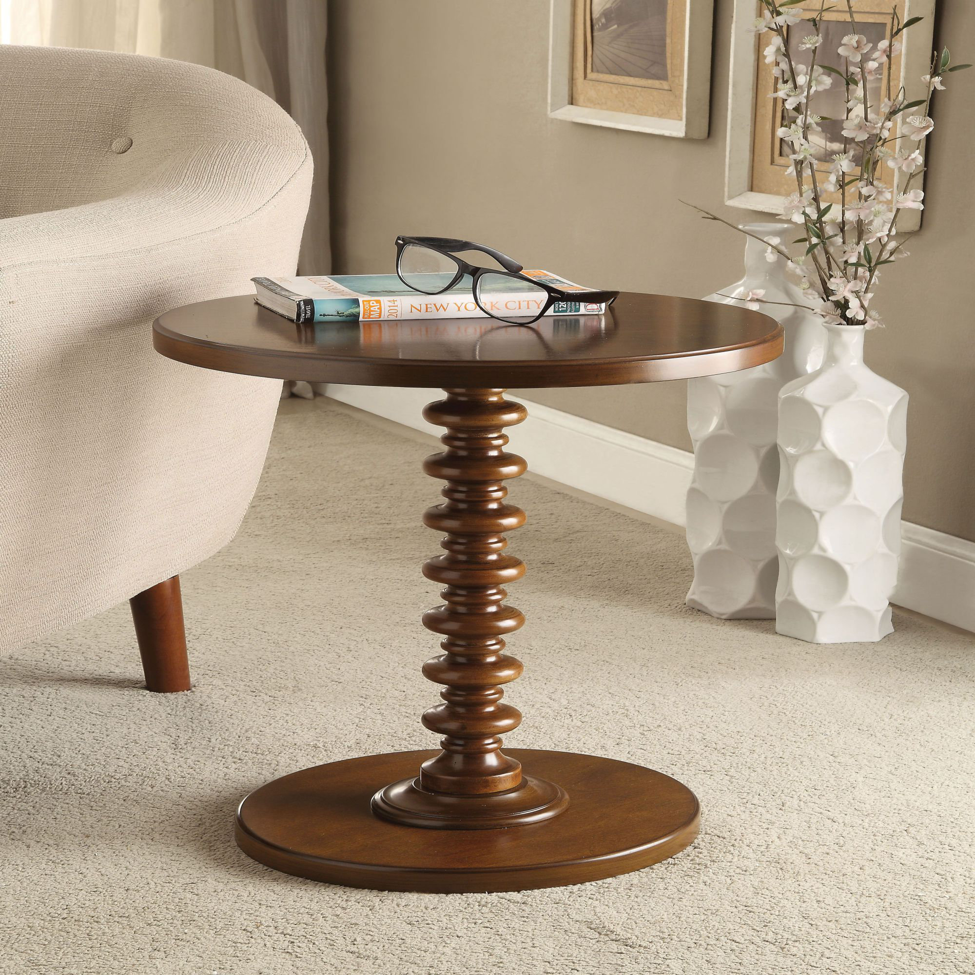 Canora Grey Dorohty 22'' Tall Pedestal End Table Wayfair