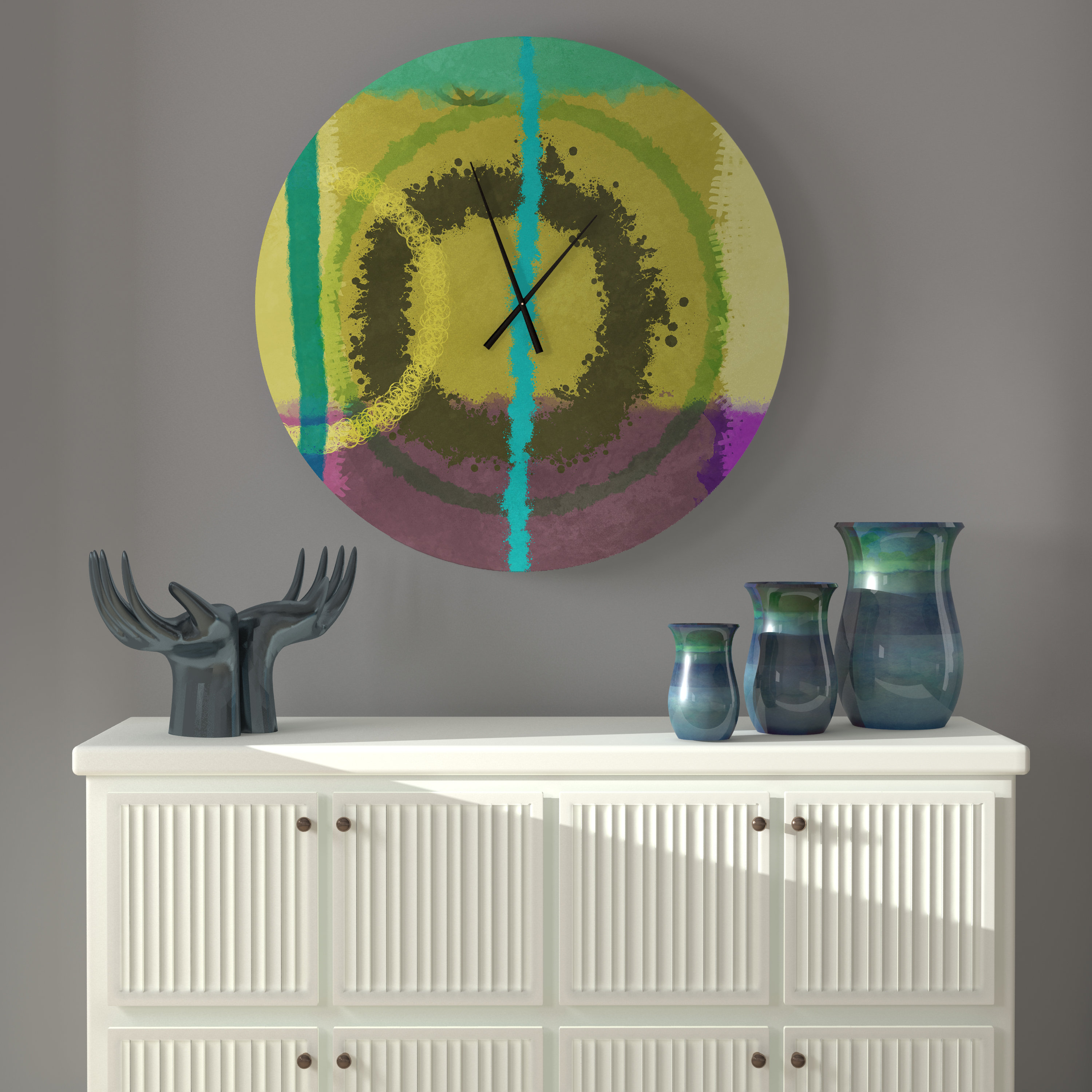 East Urban Home Oversized Sela Wall Clock Wayfair