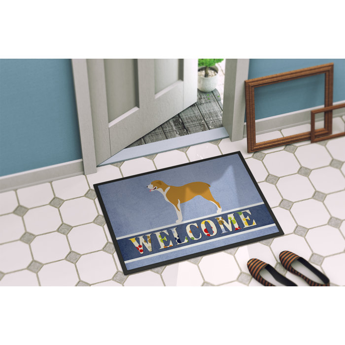 East Urban Home Belgium Mastiff Welcome 36 In X 24 In Non Slip Outdoor Door Mat Wayfair
