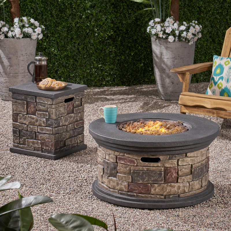Loon Peak Keper Concrete Propane Fire Pit With Tank Holder Keper Concrete Propane Fire Pit