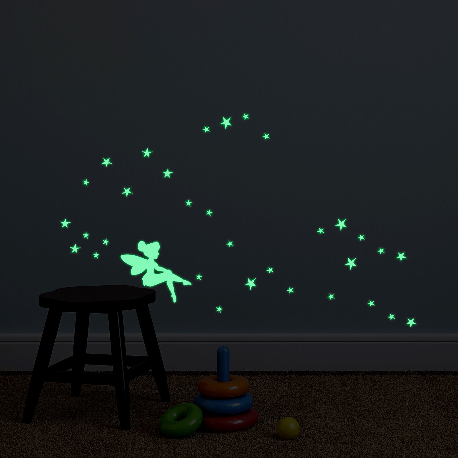 Ebern Designs Glow in Dark Fairy Wall Decal | Wayfair