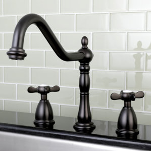 Kingston Brass Essex Double Handle Deck Mounted Widespread Kitchen Faucet