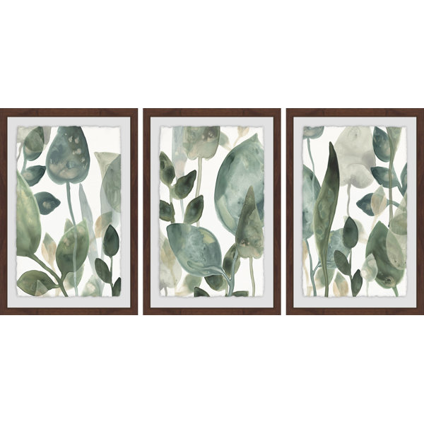 Brayden Studio The Leaves 3 Piece Framed Watercolor Painting