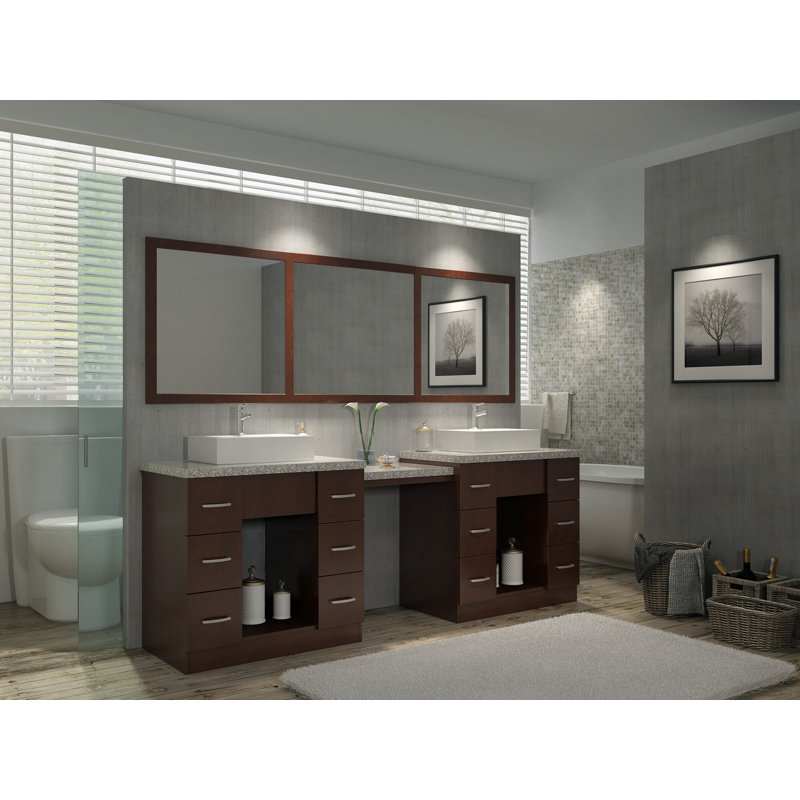 Ariel Bath Roosevelt 97 Double Sink Vanity Set With Mirror And Roosevelt 97 Double Sink Vanity Set With Mirror And Makeup Table