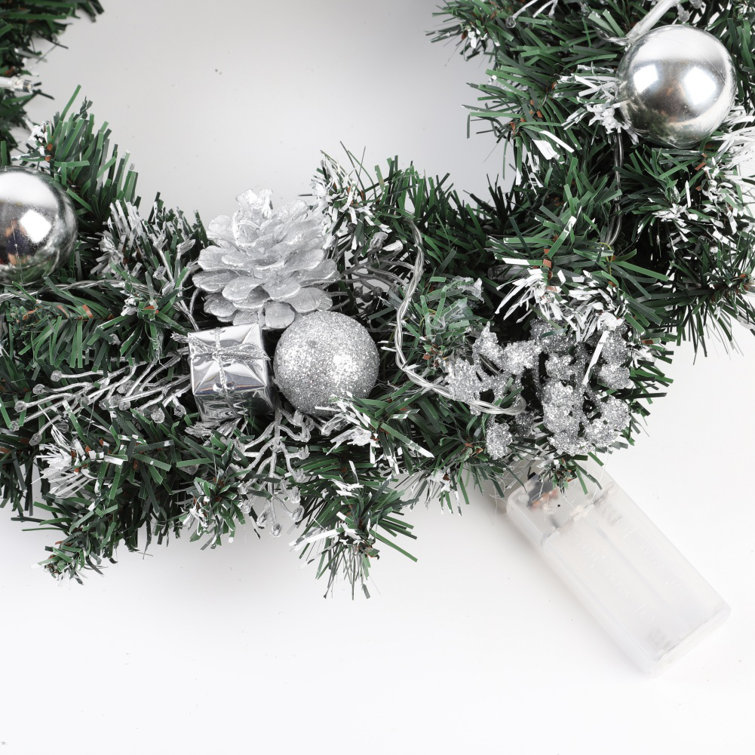 The Holiday Aisle® 2022 Happy New Year Christmas Wreath Door Wall Decoration Artificial Wreath With Berries And Gifts New Year Party Decoration | Wayfair
