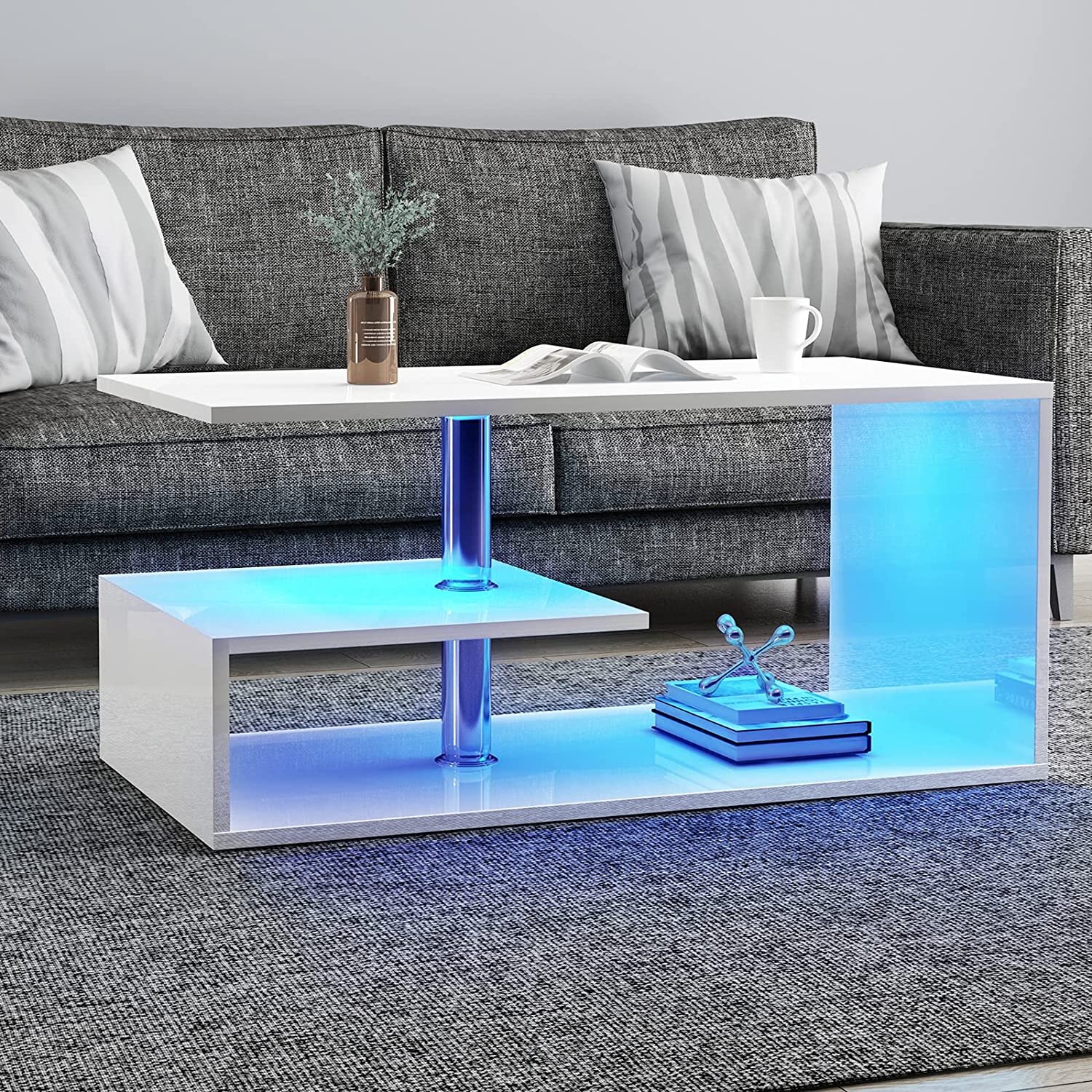 white high gloss coffee table wayfair