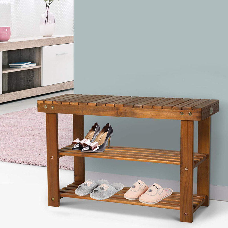 shoe rack made of wood