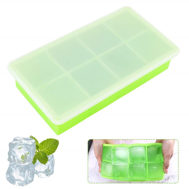 Silicone 15 Cavity Ice Cube Tray w Lid Mold Square Mould Baby Food Storage 