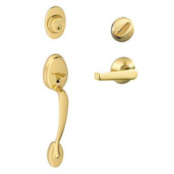 Schlage Addison Handleset With Deadbolt And Merano Door Lever And Rosette Wayfair