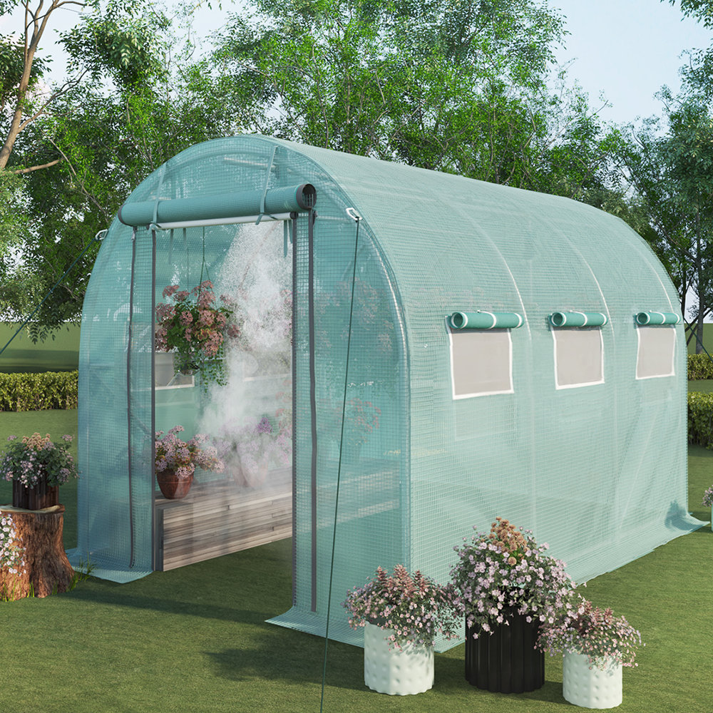 AMERLIFE 10'x7'x7' Large Walkin Tunnel Greenhouse Zipper Mesh Door