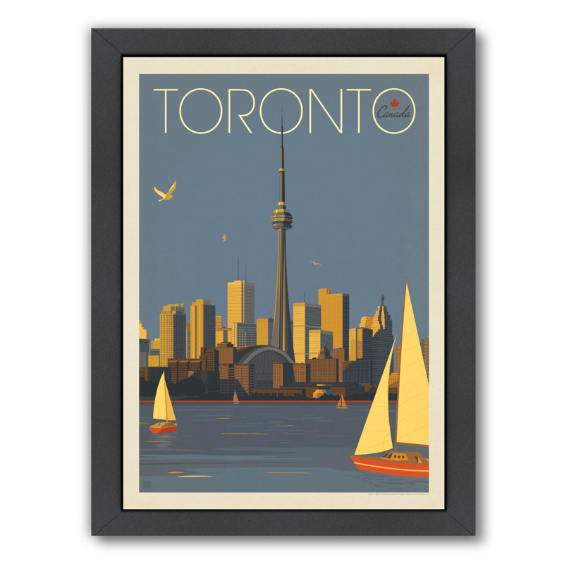 East Urban Home Canada Toronto Sailboats Graphic Art Print On Wrapped Canvas Wayfair