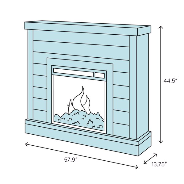 Carbone Crystal Recessed Electric Fireplace