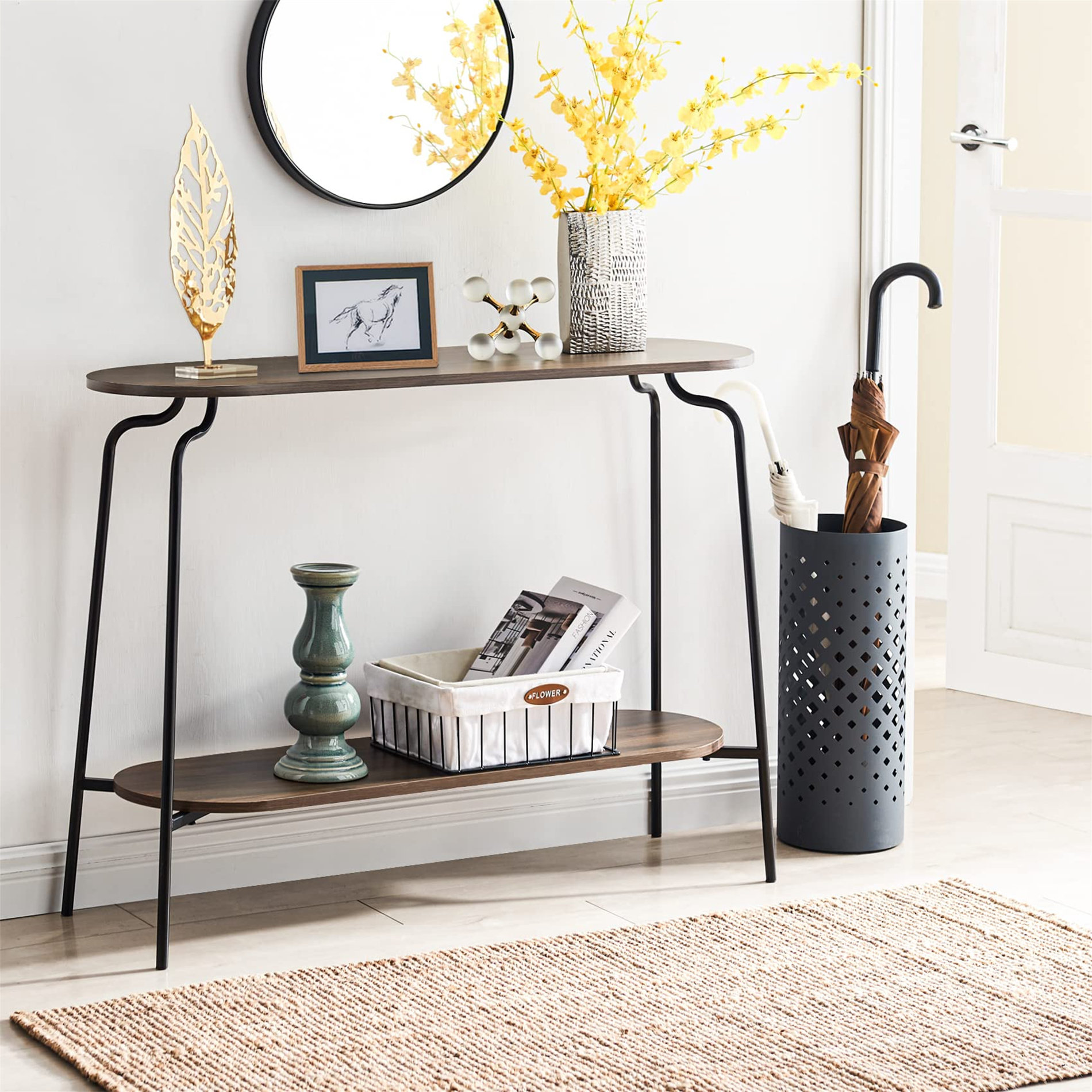 17 Stories Narrow Console Table For Entryway - Modern Entryway Table ...
