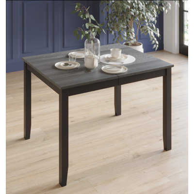 Francely Solid Wood Base Dining Table Black and Gray*DAMAGED