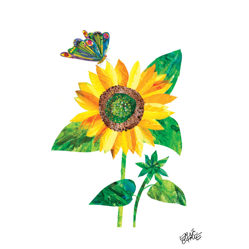 Marmont Hill Butterfly And Sunflower By Eric Carle Painting