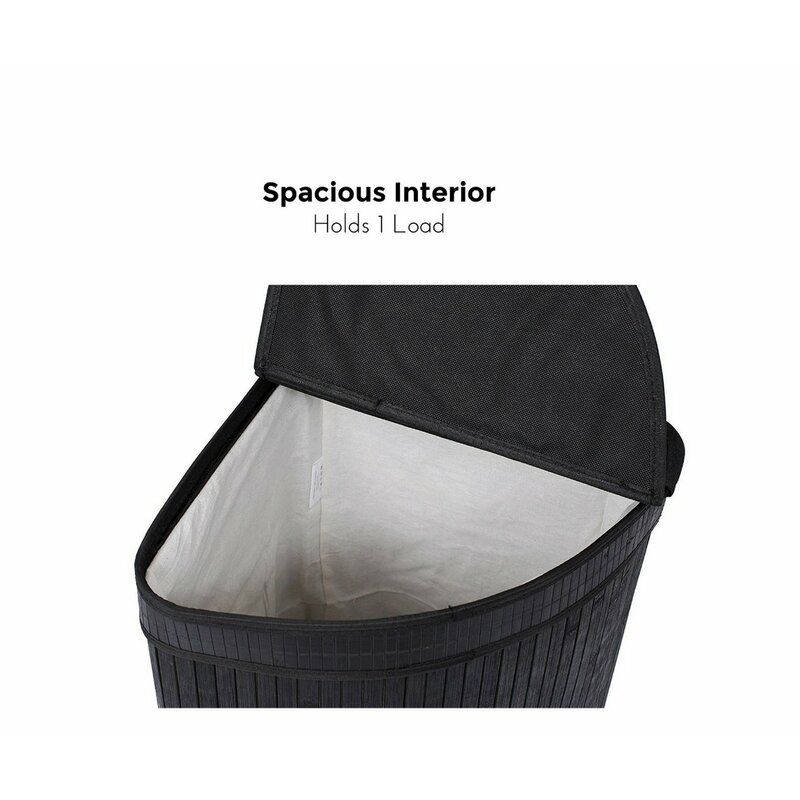 black corner laundry basket