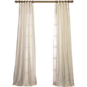 Amdt Textured Dupioni Silk Single Curtain Panel