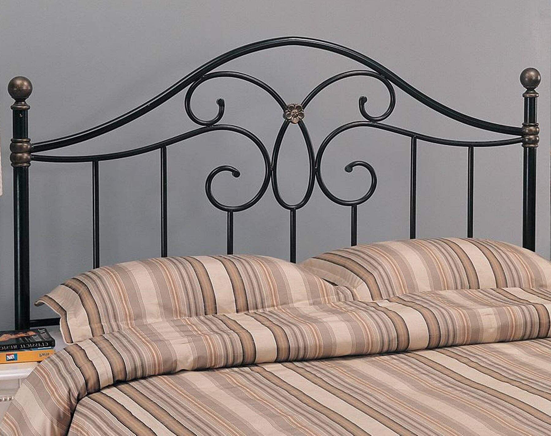 Full Queen Size Metal Headboard For Bedroom Furniture Traditional Frame Black 