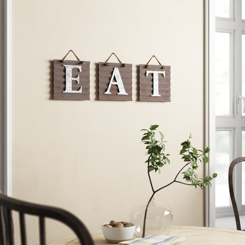 Eat Galvanized Metal Letter Wall Decor Reviews Birch Lane