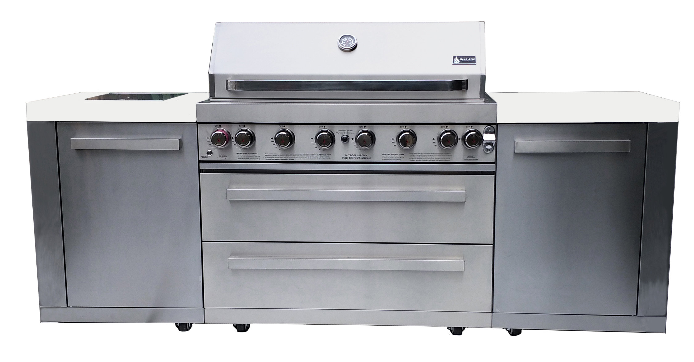 Mont Alpi 93 4 Piece 6 Burner Liquid Propane Bbq Island Wayfair