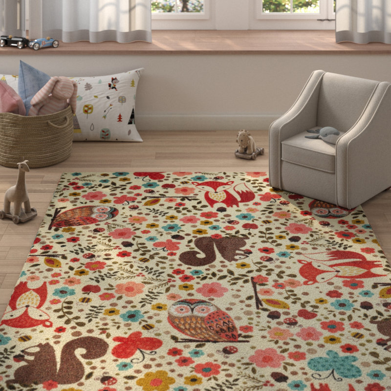 Mack Milo Brasfield Enchanted Forest Cream Red Area Rug Reviews Trending Searches