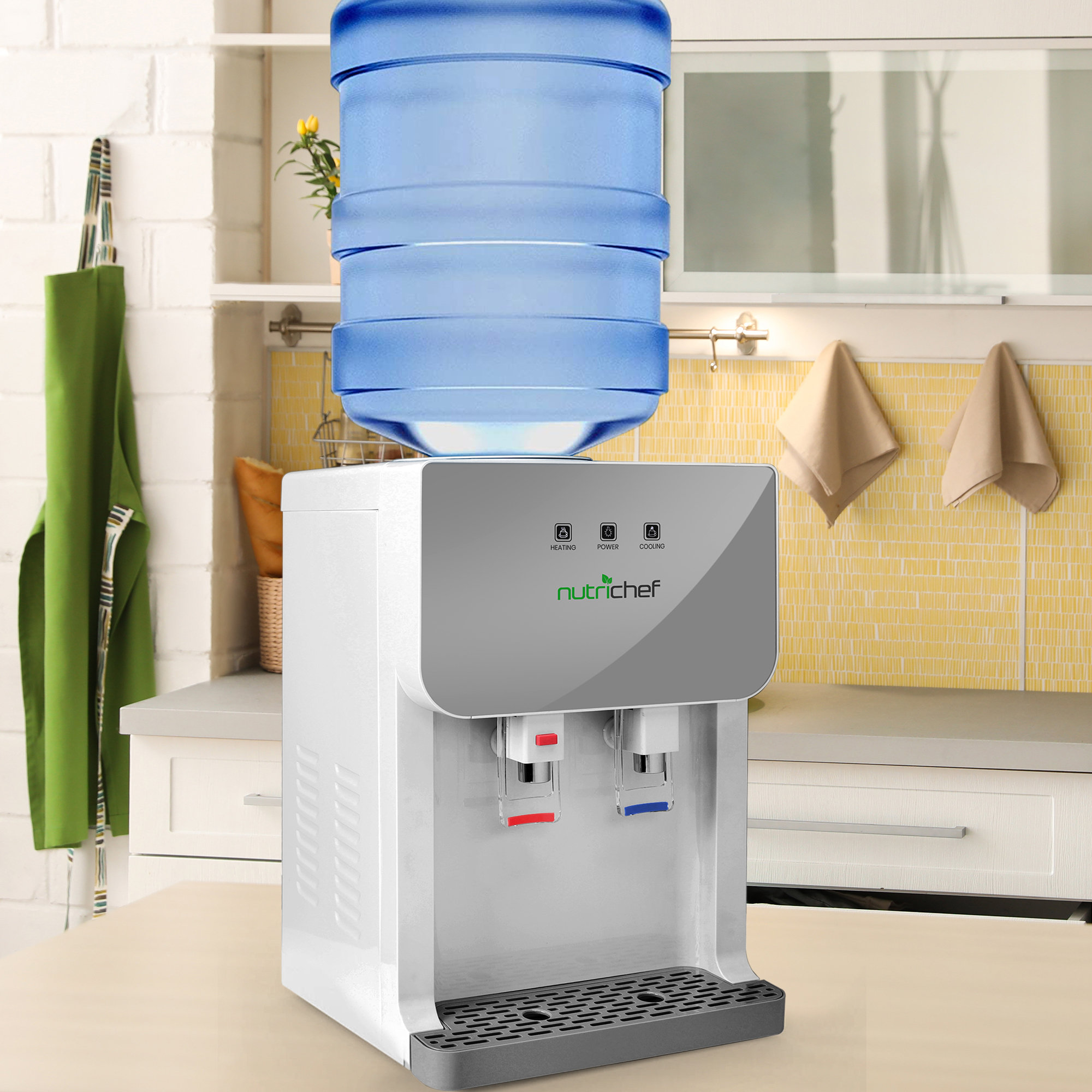 NutriChef Top Loading Hot & Cold Water Cooler Dispenser System,... NutriChef Top Loading Hot & Cold Water Cooler Dispenser System,...