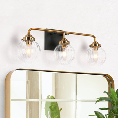 Yedidal 3 - Light Dimmable Black/Brass Vanity Light
