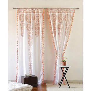 Cotton Drape Balcony Room Decor Curtain Set Indian Mandala Star Window Curtains