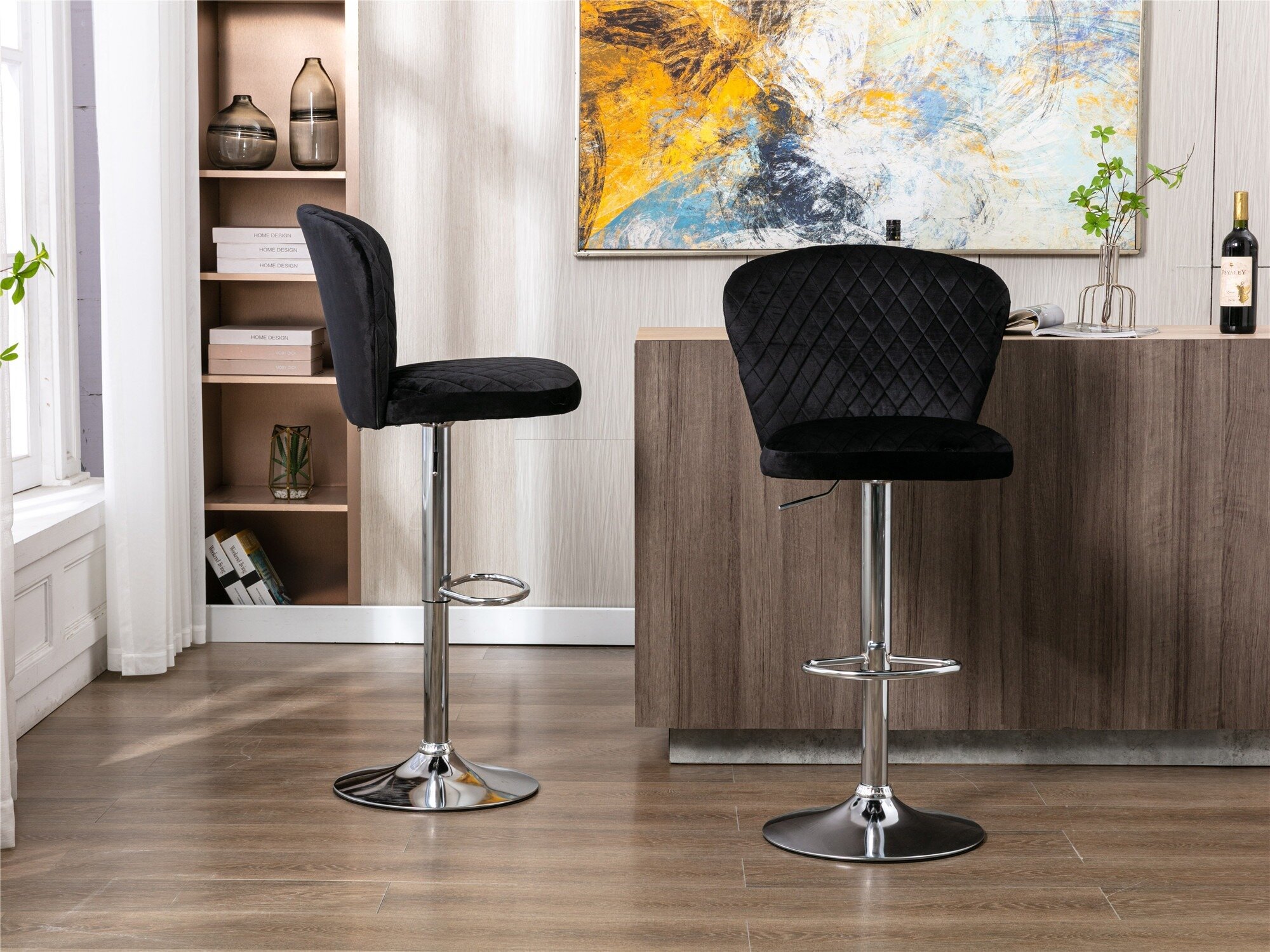 Details about   Modern Set of 2 Bar Stool Counter Swivel Stool Dining Bar Chairs PU Leather Pub 