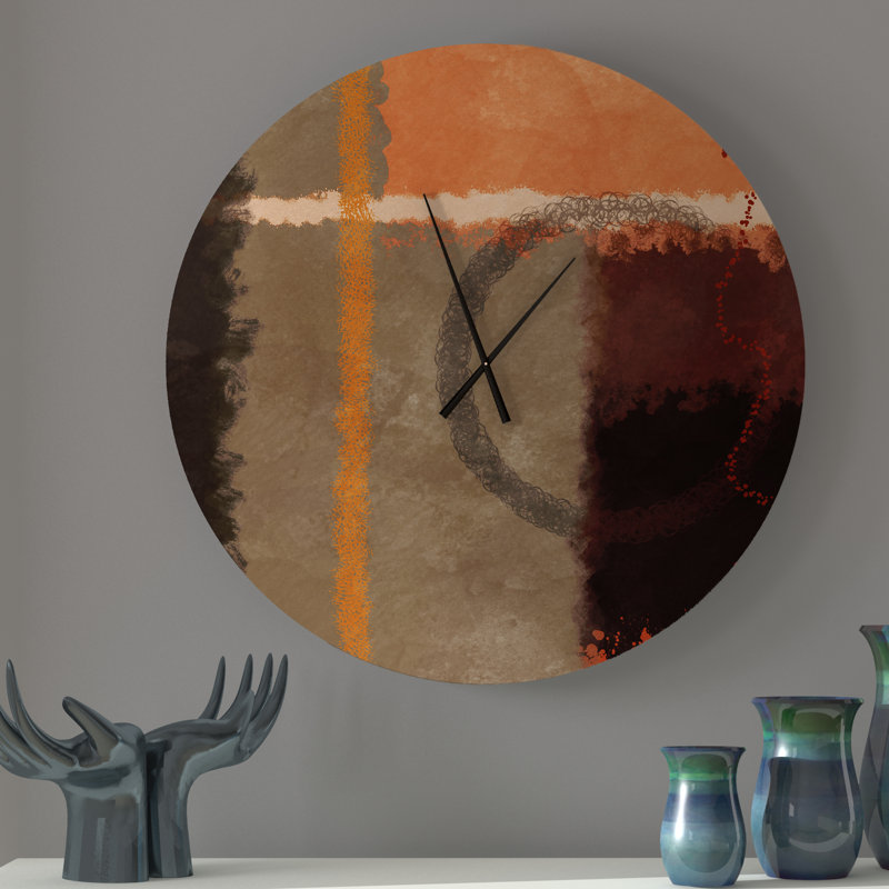 Ebern Designs Utmost Heteroclite Abstract Wall Clock Wayfair