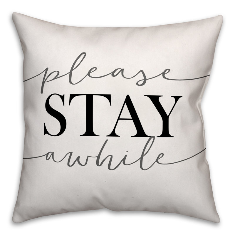 Pashkhi Please Stay Awhile 18" Throw Pillow