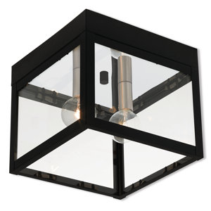 Demery Modern 2-Light LED Outdoor Flush Mount