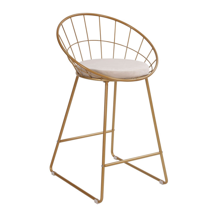 Everly Quinn Aila Bar Stools Set Of 2, Gold Frame And Legs ... (700 x 700 Pixel)