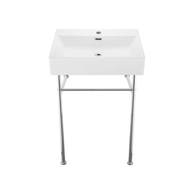 Claire 24 Ceramic Console Sink White Basin