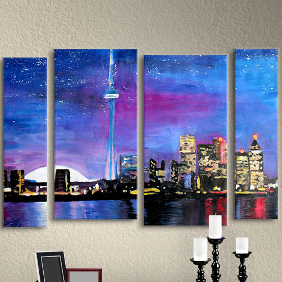 Artwall Toronto Skyline At Night By Marcus Martina Bleichner 4