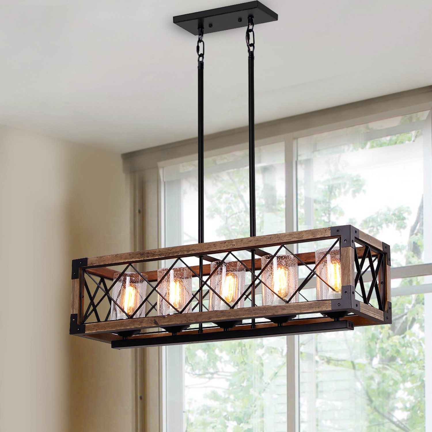 17 Stories 5 Light Kitchen Island Rectangle Pendant Wayfair